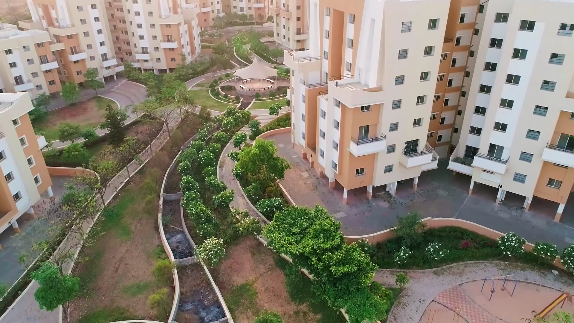 Landscaped Water Channel & Walking Promenade